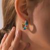 Vintage Multicolor Enamel Flower Round Hoop Earrings Boho Gold Color Circle Round Earrings Statement Jewelry Gifts for Women