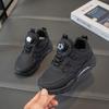 White Leather Sports Shoes with Rotating Button for Girls' & Boys', Soft Sole Lightweight Sneakers for Kids