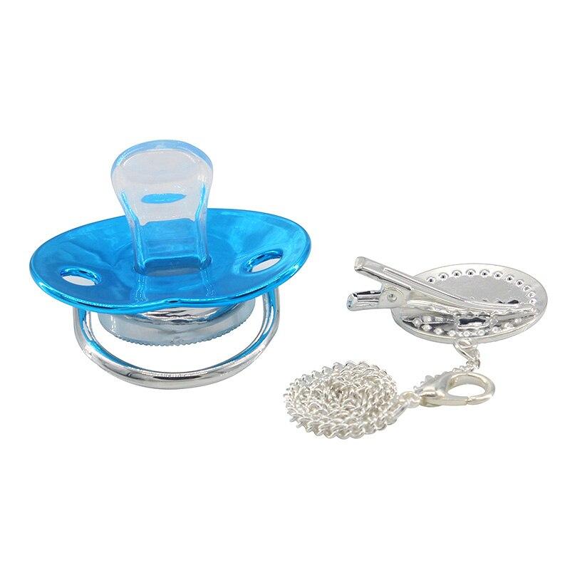 Luxe Blauwe Baby Fopspeen Clips Cover Set Bling BPA Gratis Siliconen Pasgeboren Bijtring Baby Dummy Fopspeen Tepel Kraamcadeau