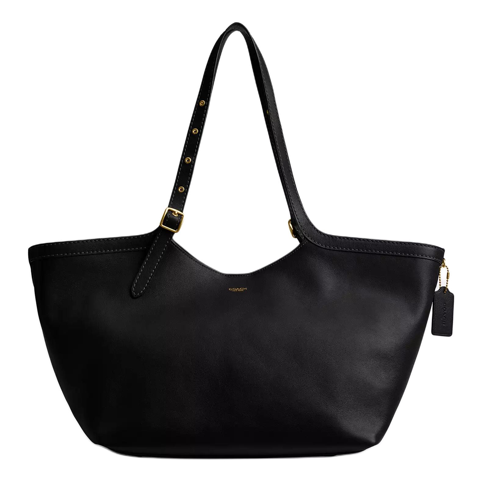 

Coach Gramercy 35 Logo Charm Magnetic Snap Closure Pebbled Leather Tote Bag Shopping Bag Shoulder Bag Large Women Tote Black CAM00-B4BK Basic Set (Bag+Dust Bag)