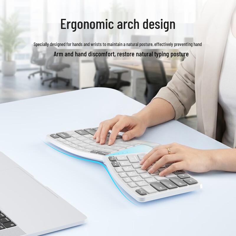 B.O.W Ergonomische Multi-Device Tri-Mode Tastatur
