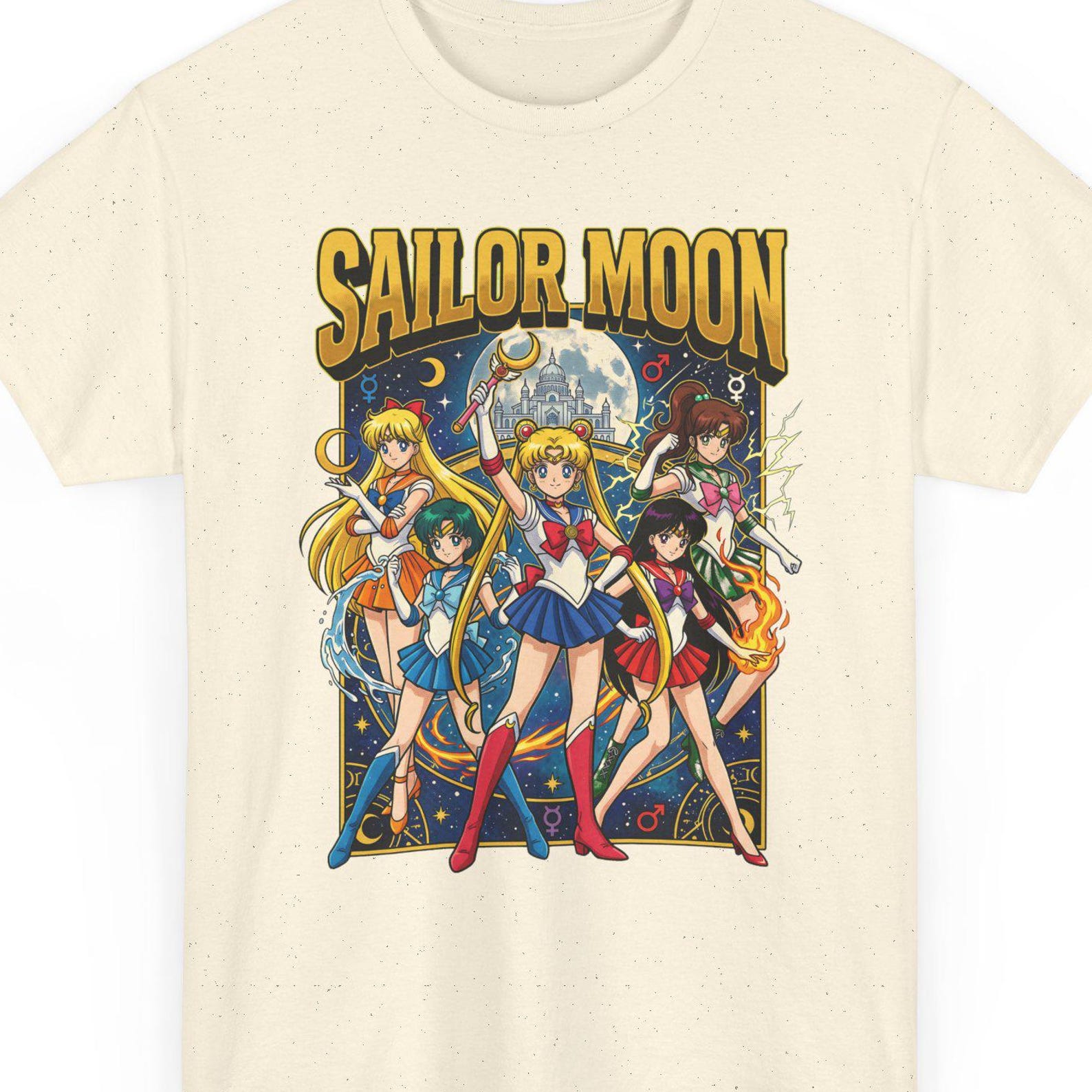 Sailor Moon Vintage T Shirt, 90s Anime Tee, Sailor Scouts Graphic Shirt, Magical Girl Streetwear S