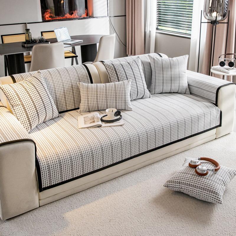 Light Luxury High-End Sofa Cushion Chenier Four-Season Universal  New Non-Slip Leather Seat Cushion Sofa Cover Cover