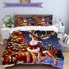 3pcs Christmas Deer Bedding Set with Red Bow - Festive Decor for Bedroom and Guest Room - Includes One Quilt Cover and Two Pillowcases (No Core) - Ani