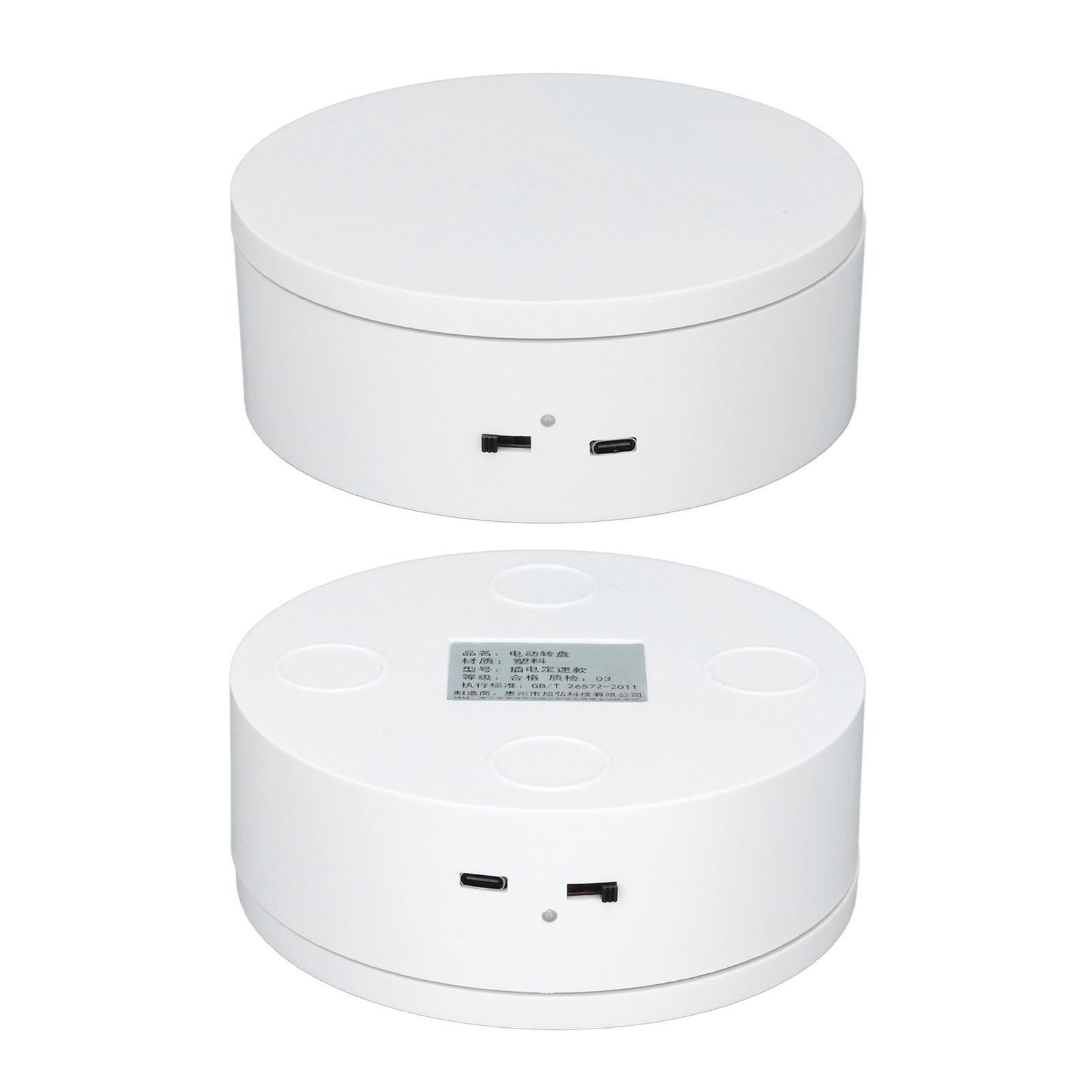 Plateau Tournant Électrique Blanc Automatique à 360 degrés 3KG de Charge Support pour Présentation en Magasin