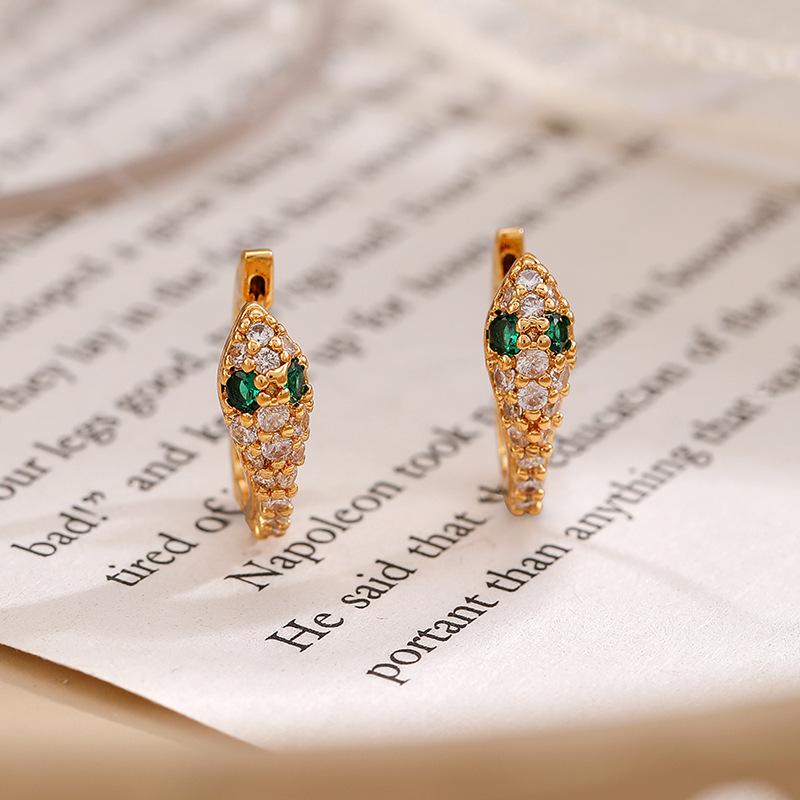 Exquisite Retro Zircon Snake Earrings: Luxury, Versatile Ear Cuffs for Women