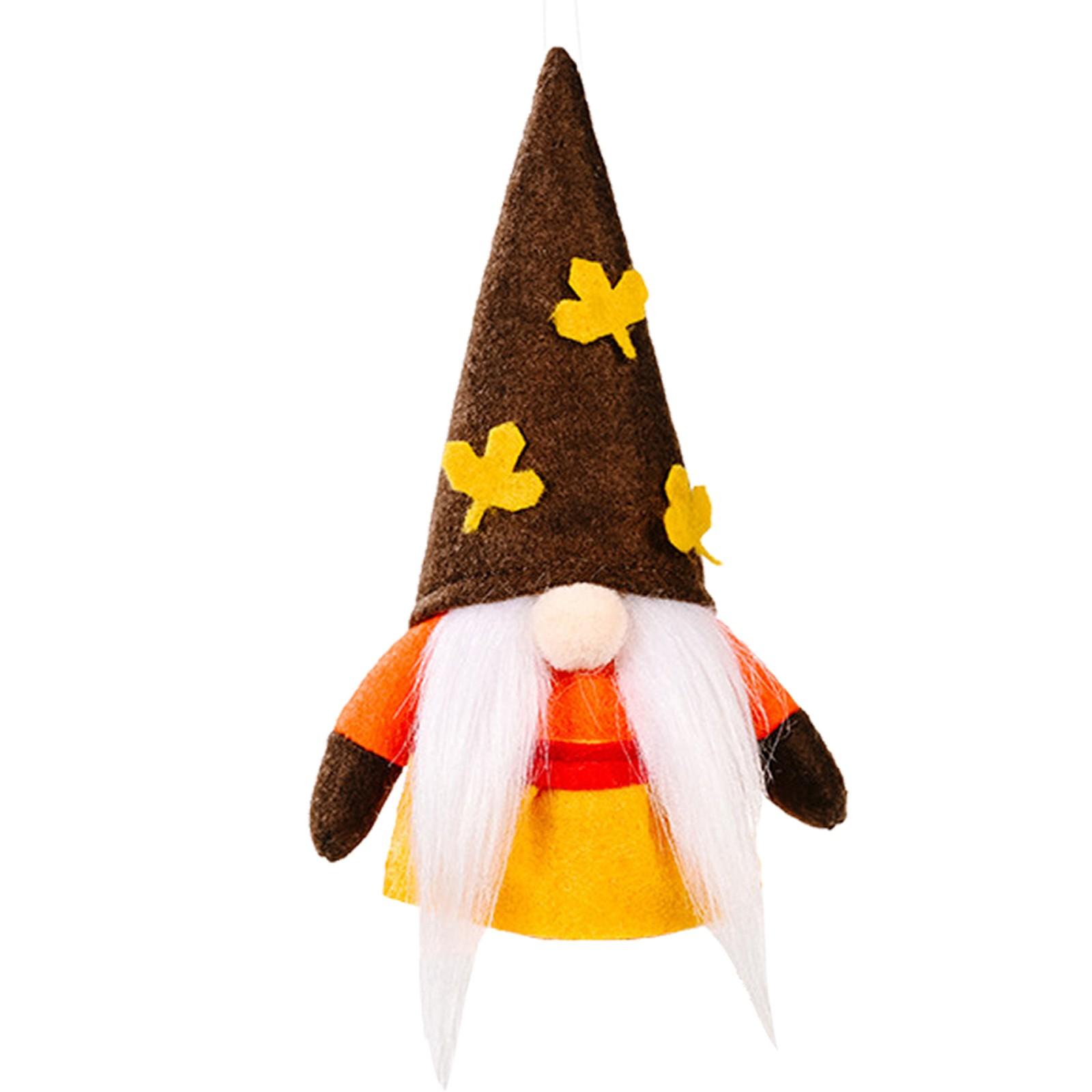 

Autumn Maple Gnome Leaf Dwarf Wool Cloth Faceless Hanging Doll Pendant Desktop Figurines Home Decoration Accessories Kid Gift