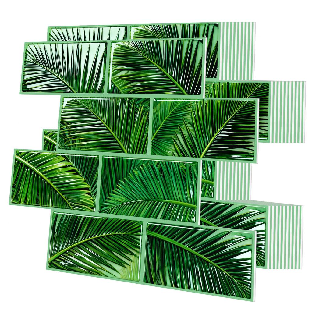 10Pcs Modern Minimalist Mosaic Stick on Backsplash for Kitchen," Peel and Stick Self Adhesive Wall Tiles Back Splashes for Bathroom Brown Marble Look