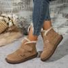 Winter Pelz Schneestiefel Damen Flats Stiefeletten Mode Neu Walking Warme Schuhe Plus Baumwolle Rutschfest Klassisch Mujer Schuhe
