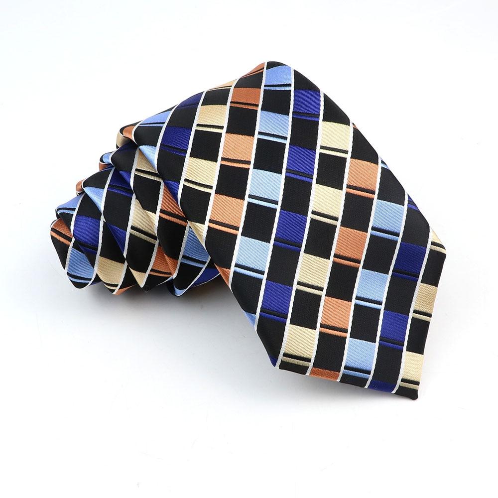 Krawat męski krawat w kratę zielony fioletowy niebieski krawat ślubny biznesowy kołnierzyk dla pana młodego akcesoria prezent