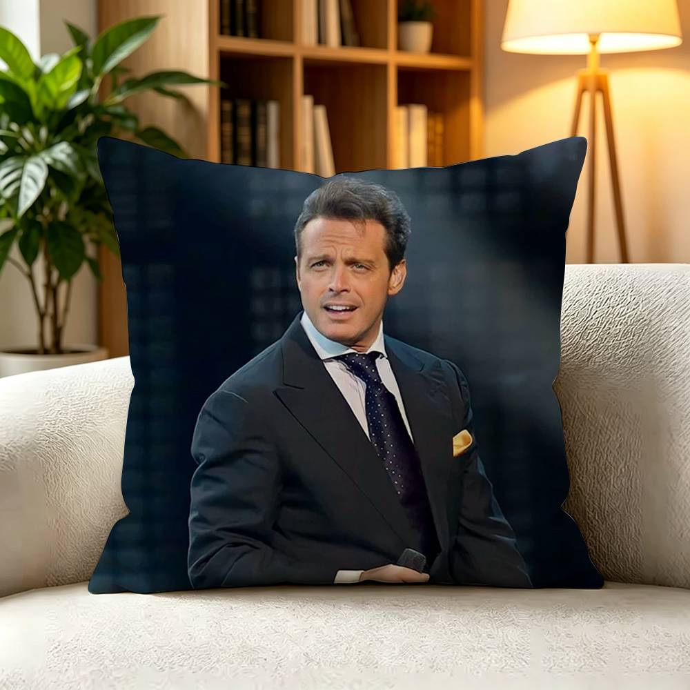 LLuis Miguel Vintage Latin Bolero Concert Music Pillow Case Square DoubleSided Sofa Cushion Cover Bedroom Bedside Pillow