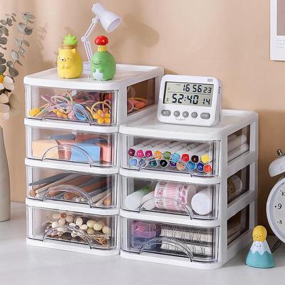 Transparent Desktop Storage Box: Compact Drawer Pencil Case and Office Desk Organizer
