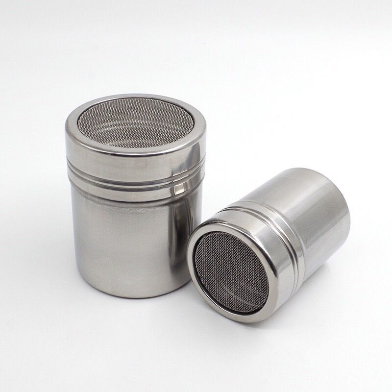 Stainless Steel Powdered Sugar Shaker Fine Mesh Duster For Cocoa Cinnamon Coffee Easy Clean Metal Spice Dispenser For Home Restaurant Cafe Use