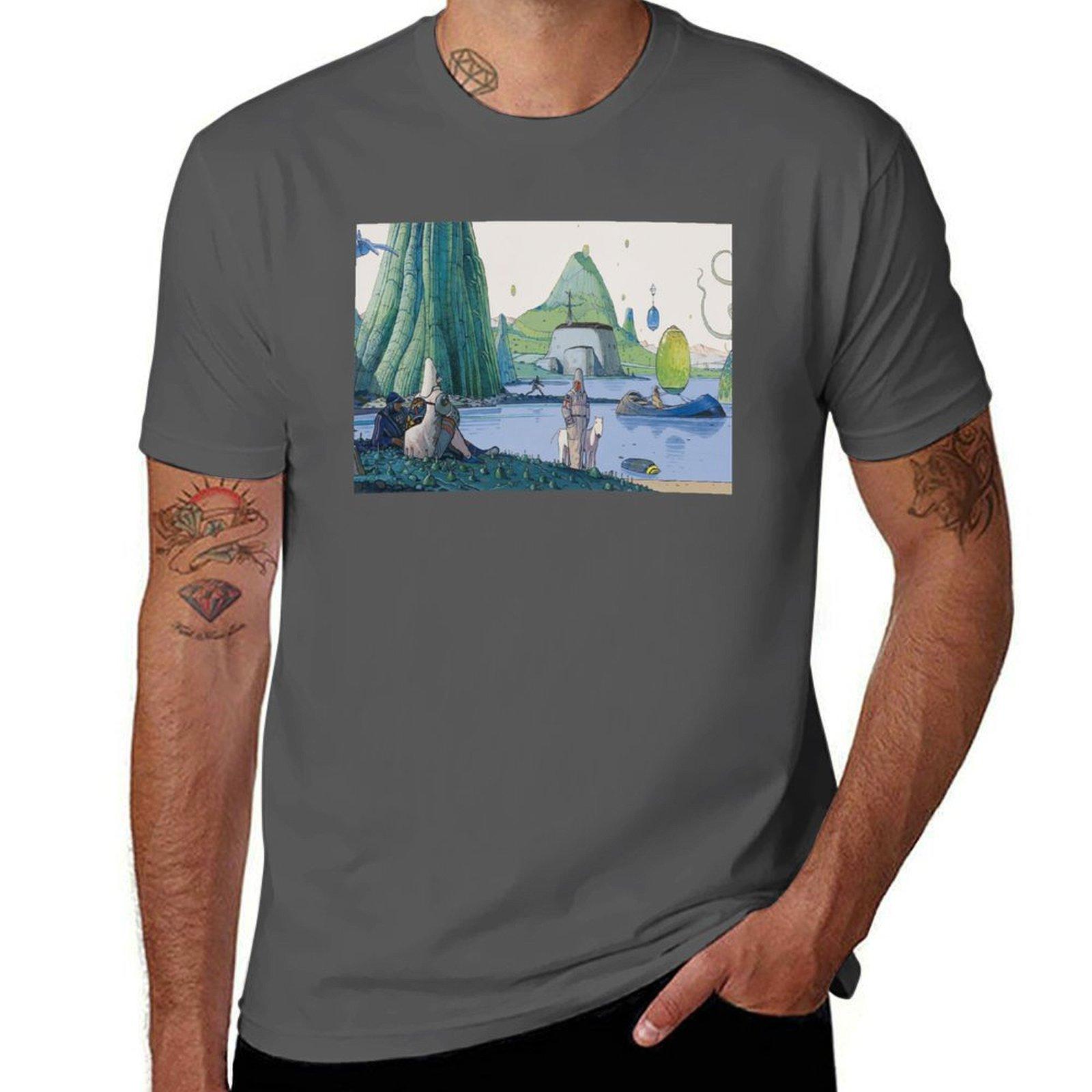Moebius Jean Giraud T-Shirt Entspannt Lässig Kurzarm T-Shirt 3XL