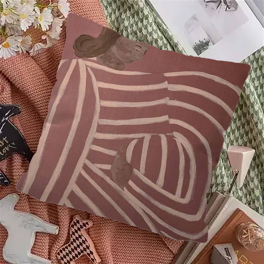 Sofia Lind Lines Girl Cushion Cover Pillow Cover Decor Pillowcase Printed Cushion Case For Couch
