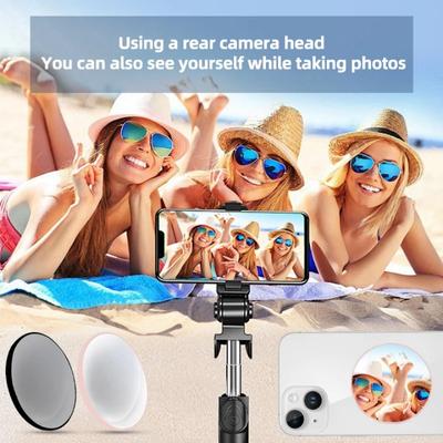Round Magnetic Makeup Mirror True Reflection For Makeup Selfie Vlog Streaming Beauty Mirror Sticker On Phone Case Back