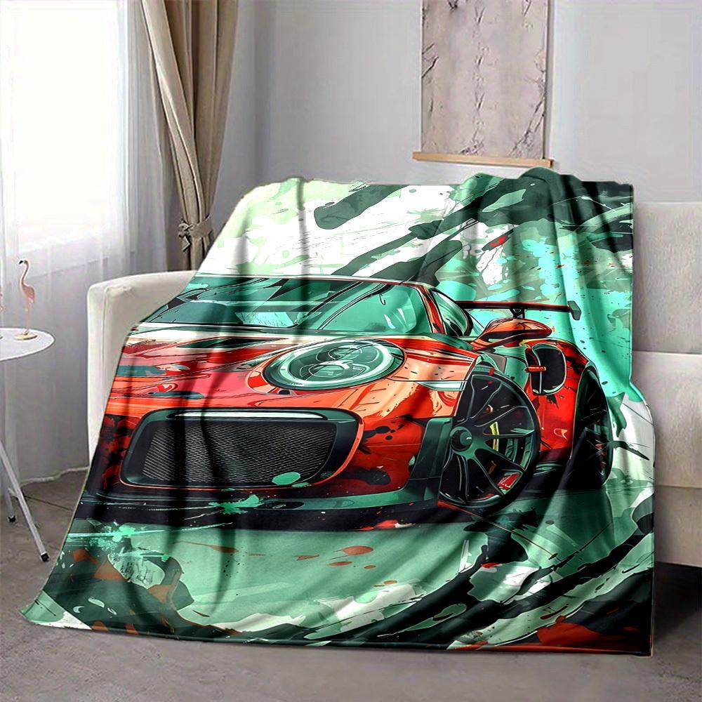 1PC Racing Car Blanket, Throw For Sofa, Bed, Travel, Camping, Livingroom,