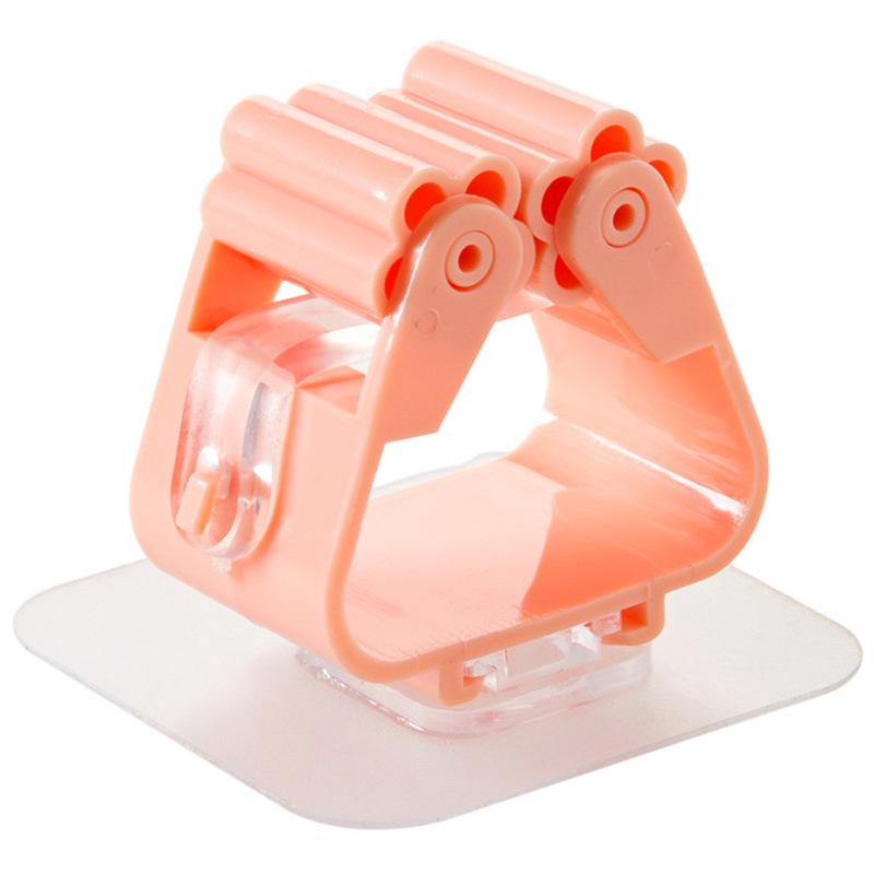 

Бесшовный Неперфорирующий Зажим для Швабры Прочный Крючок Бытовой Ванная Комната Несущая Стойка для Швабры Хранение Подвесная Стойка розовый