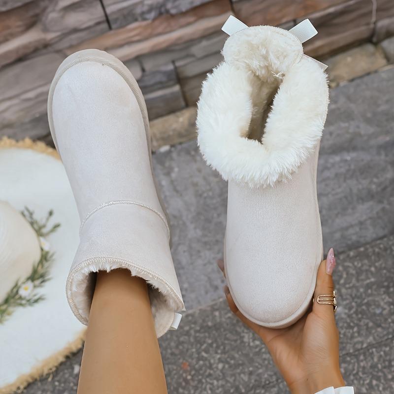 Women's Winter Furry Slip-Resistant Platform Sneakers/Boots - Thick Platform Height Increase