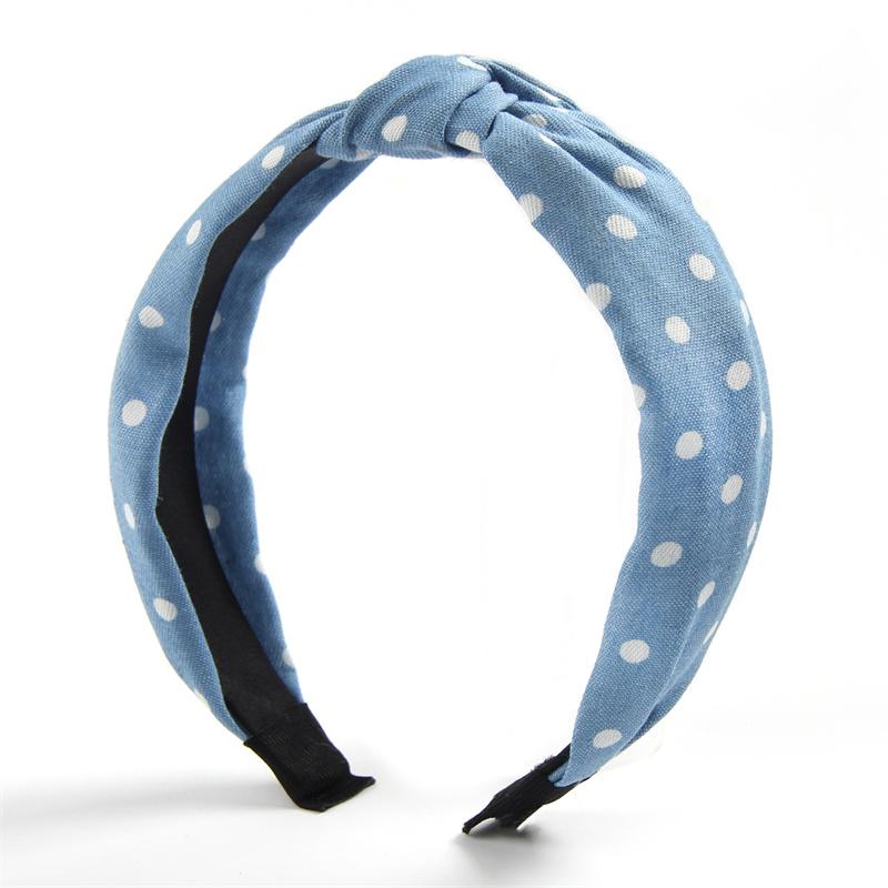 1/3 Stück Geknotetes Print Denim Stoff Stirnband für Frauen Mädchen Shopping Gesichtswäsche Haarreif Einfaches Denim Kopfschmuck