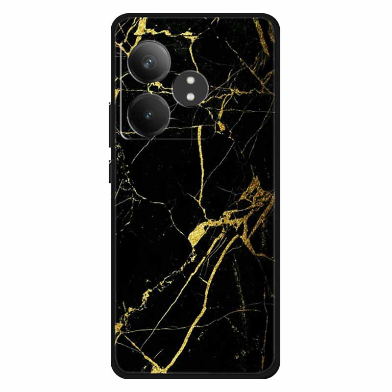 For Realme GT 6T Case Soft Feeling Silicone Luxury Phone Covers For Realme GT 6 GT6 Cases TPU Painted Marble Beautiful GT6t Wolf