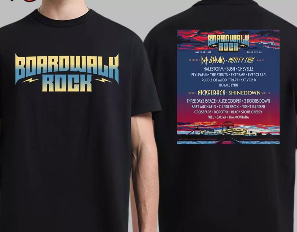

Boardwalk Rock Lineup And Dates For Ocean City Maryland 2025 T-Shirt Tops Tee M