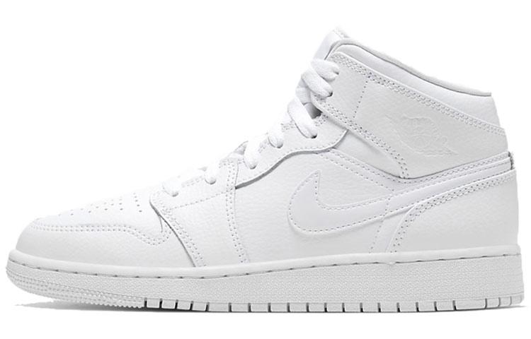 Air Jordan 1 Mid Triple White 2020 Gs 554725-126 38