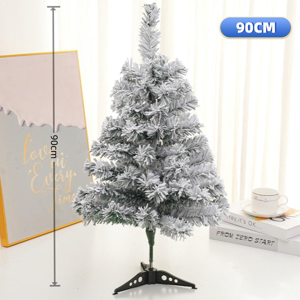 Exclusive Flocked White Christmas Tree, 45CM-4M, Encrypted Snow-Covered Decoration with Ornaments