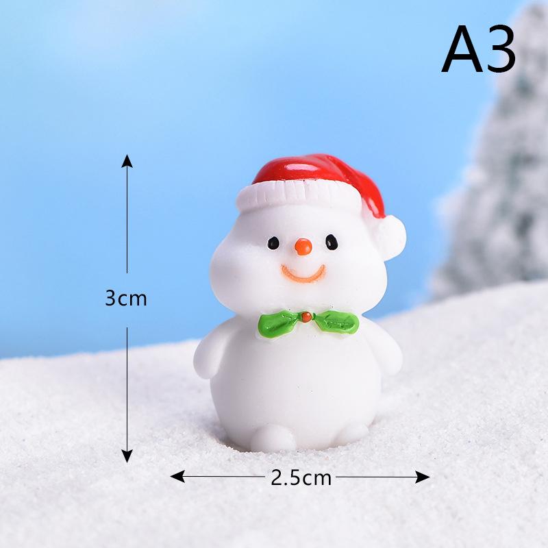 Mini Resin Santa Claus Snowman Statue Micro Landscape Model Diy Miniature Garden Statue New Year Home Decorations