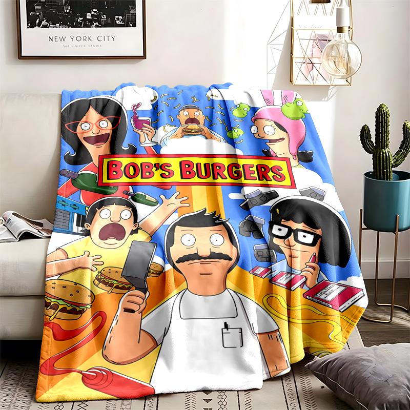Bob'S Burgers Theme Blanket Suitable For The Sofa Camping And Travel Made Of Soft Flannel Material An Ideal Gift For Occasions Such As Birthday