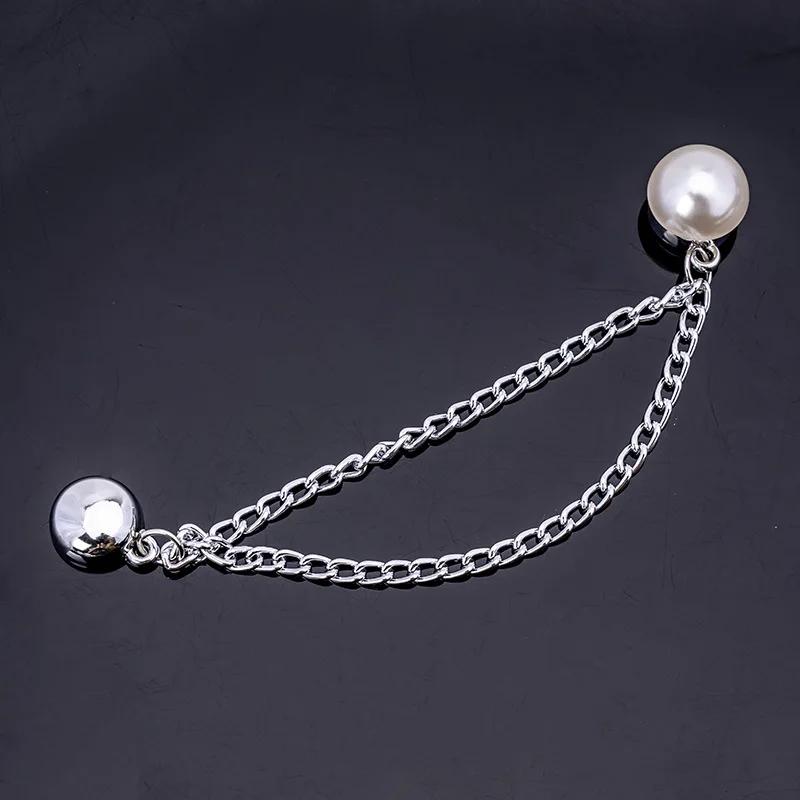 

Multi-Function Magnetic Buckle Clothing Clip with Chain Metal Buttons Clip Clothes Scarf Trouser Legs Cuff Fix Magnet Pin Decor