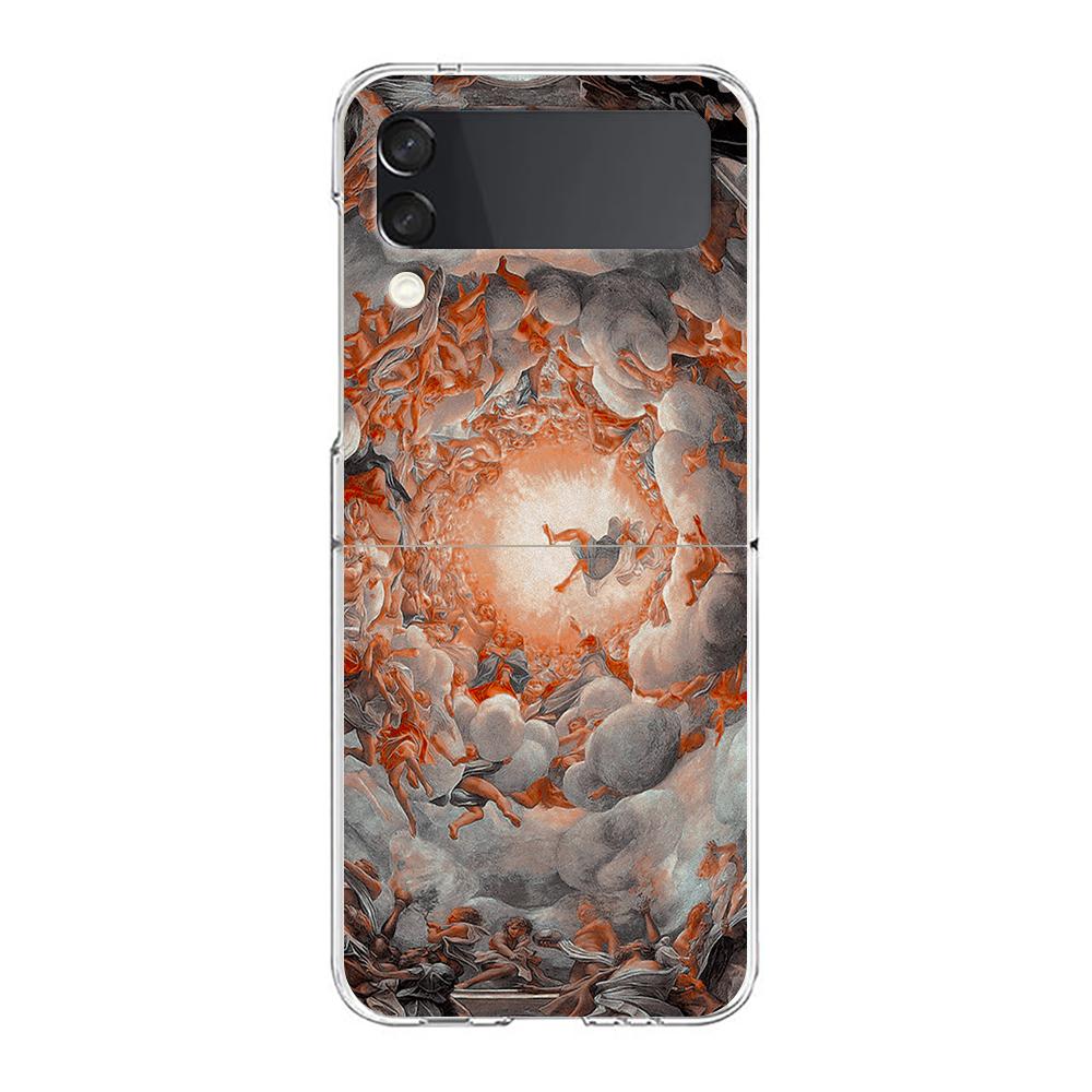 Van Gogh Art Aesthetics Angel Clear Pouzdro na telefon pro Samsung Z Flip 4 5 Pouzdro Transparentní High Hard PC Pro Galaxy Z Flip 3 5 Cover