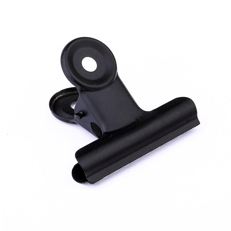 Zhiyou Silver & Black 50mm Tail Clip - Small Round Steel Ticket Clips, 6 Sizes Available