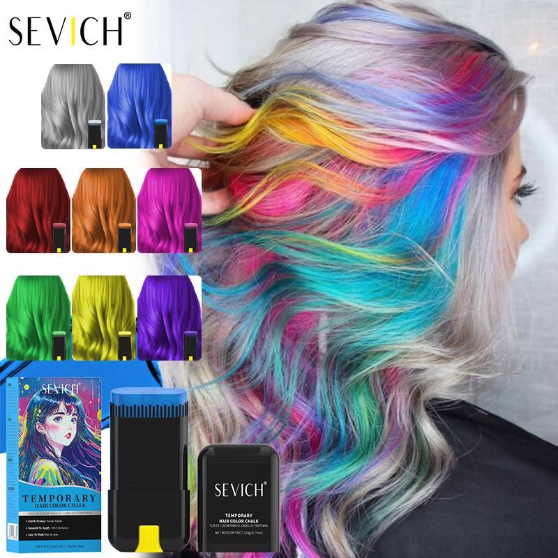 Bâton de coloration temporaire pour cheveux SEVICH Fashion DIY Crayon de coloration capillaire à usage unique et longue durée Craie de couleur pour cheveux Cire colorante pour cheveux Cire coiffante 20G