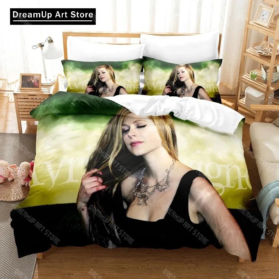 3D Printed Avril Lavigne Bedding Set Cute Quilt Cover Bed Cover With Pillowcase Twin Single Queen King Size Boys Adult Home