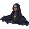 Newest 2 IN 1 High Quality Solid Color Chiffon Scarf Hijab With Niqab Set Instant Headscarf And Under Cap For Muslim Woman