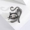 Broche elegante con incrustaciones de diamantes de imitación brillantes, Color vibrante, Pin con forma de gato, chal, bufanda, traje, insignia, accesorios