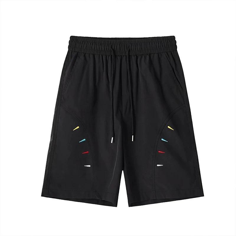 American miter embroidered quick-drying shorts men's summer sports and leisure straight-leg pants trendy ruffian handsome loose wide-leg pants