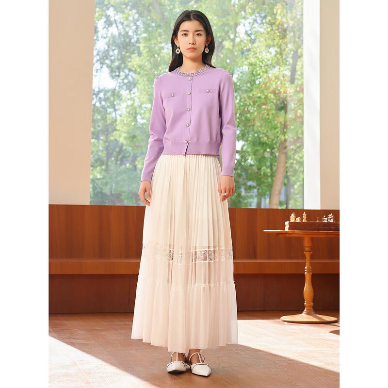 JUZUI Elegant Beaded Pullover Knit Sweater