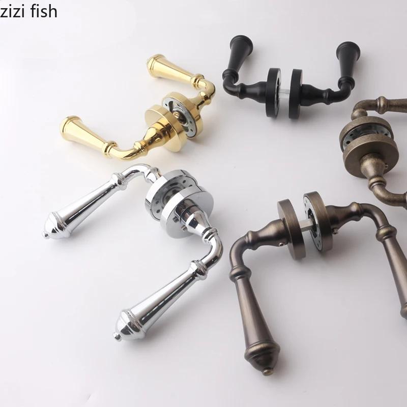 Zinc Alloy Golden Door Lock Bathroom Lock Secure Split Lock Indoor Door Handle Silent Locks Door Hardware Accessories Tools