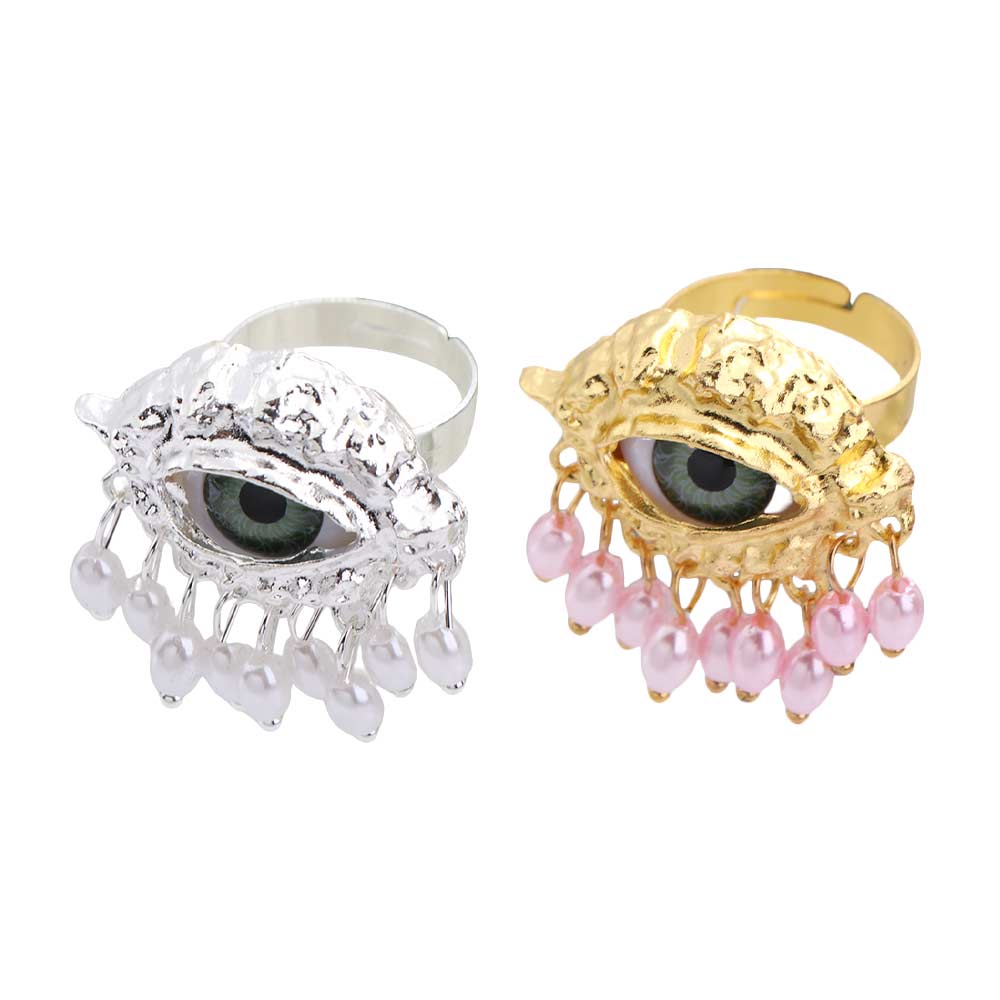 Tassels Devil's Eye Ring Vintage Opening Finger Ring Jewelry Glaze Ring Valentine's Day Gift