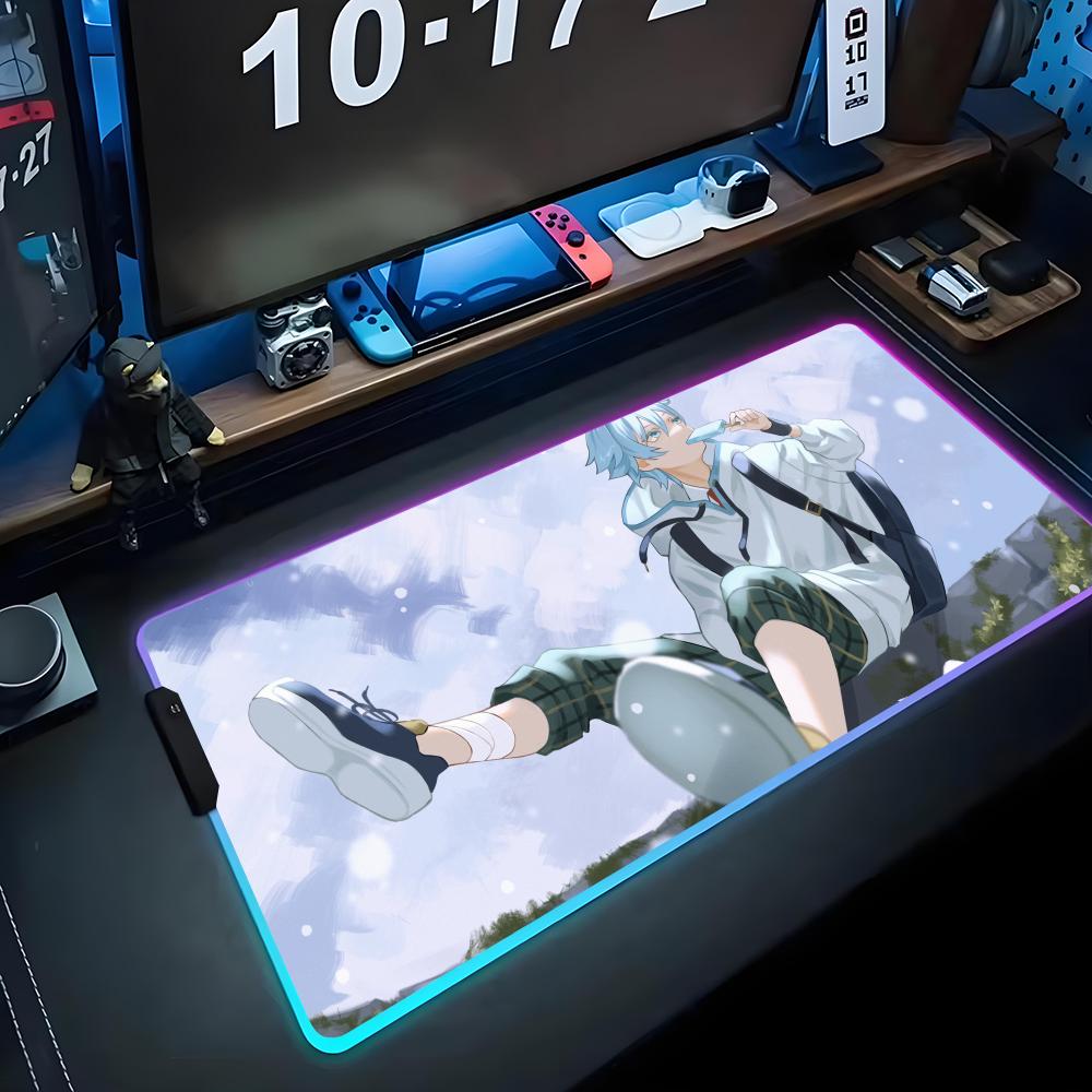 chongyun Mouse Pad RGB Gaming Mousepad Big LED Pad PC Desk Mat Luminous Mouse Pad Large Keyboard Mats Table Rug With Backlit