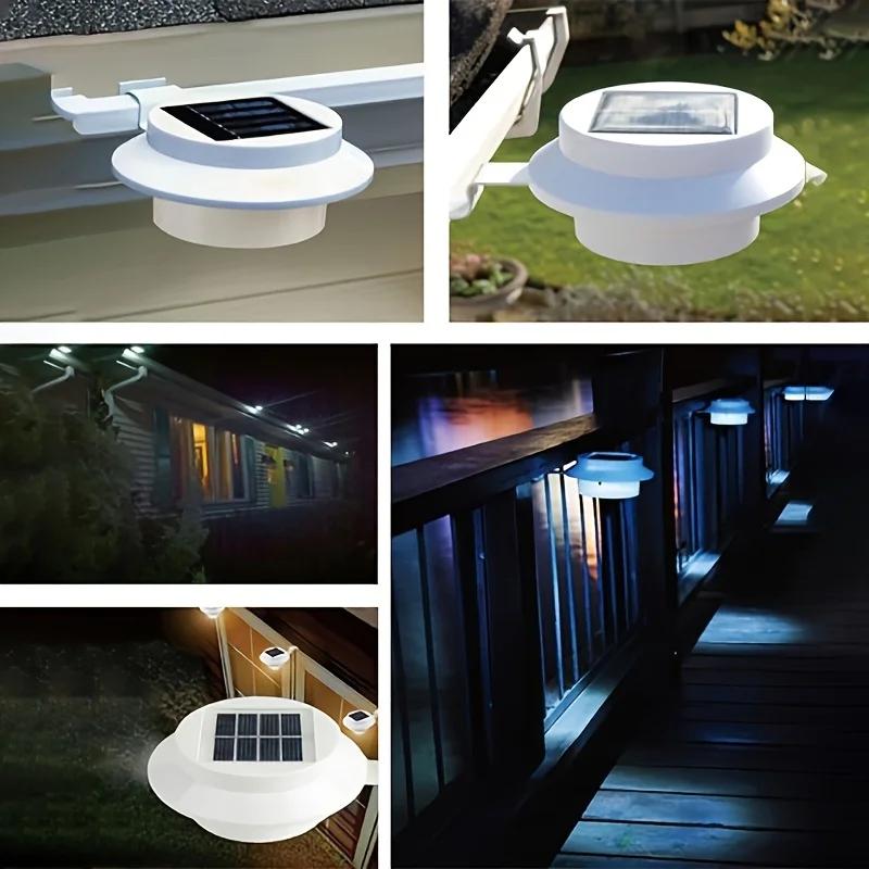 1-6 Pack Solar Lights,Porch Lamp,Wall Lights,Gutter Lights,High-Brightness LED,Auto-Charge,Waterproof,Porch,Path,Fence,Outdoor