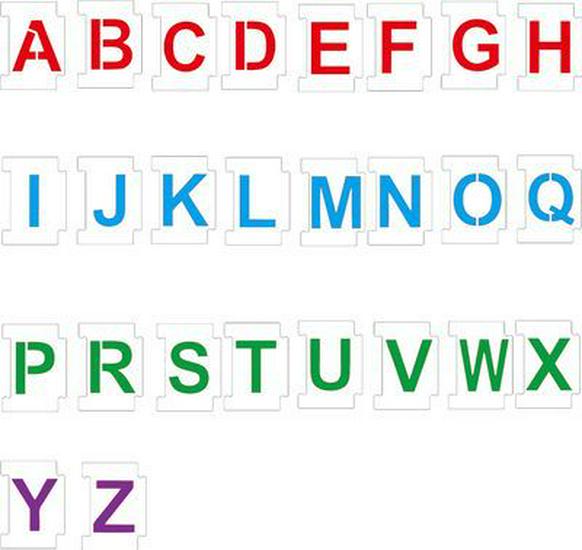 36-Piece Hollow Letter & Number Stencil Set for Graffiti & Door Plate Design