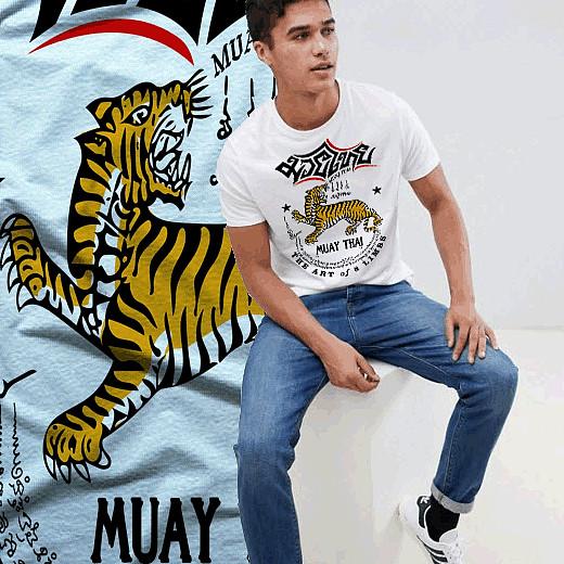 

Muay Thai T-shirt Thai boxing Sak Yant tiger Tattoo Thai Boxer Martial Arts tee 4XL