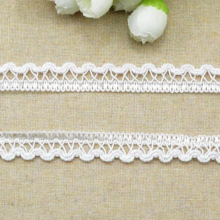 5 meters/16.4ft each pack Wavy Braided Lace Trim Ribbon white Pattern Decorative Fabric Edge for Dress Sewing DIY Craft Wedding Garment Embellishment