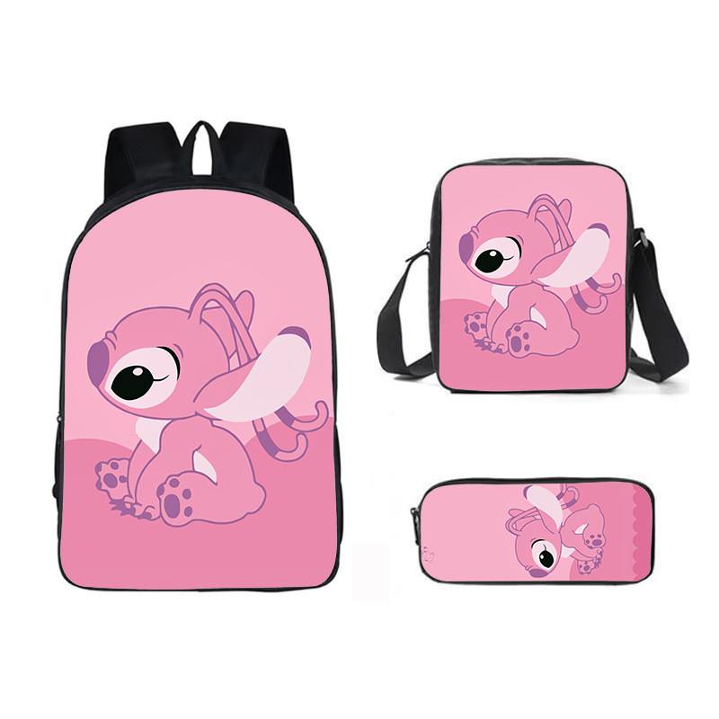 Stitch Cartoon Backpack For Kids Oxford Fabric Waterproof School Bag With Breathable Straps