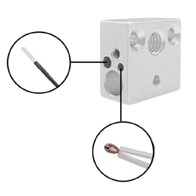 Aluminium Hotend Heizblock 3D-Drucker Hohe Temperaturen Heizblock Ersatz für MK8 Extruder Zubehör