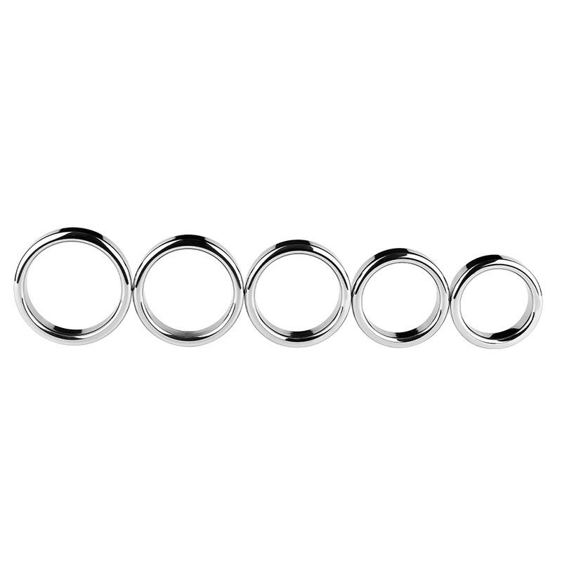 5 Sizes Stainless Steel Male Penis Ring Ball Scrotum Stretcher Ejaculation Delay Metal Cock Rings BDSM Sex Toys For Men Cockring