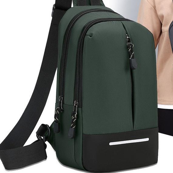 New Men's Chest Bag,Single-shoulder Crossbody Bag, with A High-end Feel, Outdoor, Young and Trendy Style, Student Casual and Individual Korean Version